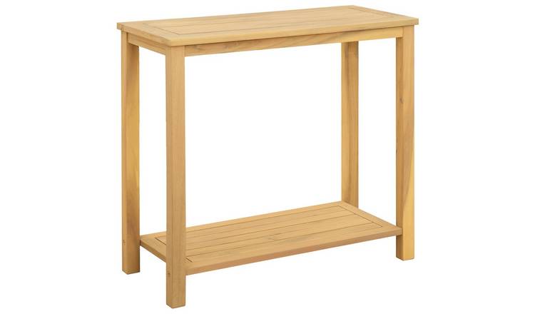 Walplus Rectangular Solid Wood Console Table - Light Wood - 80 x 35 x 75 cm