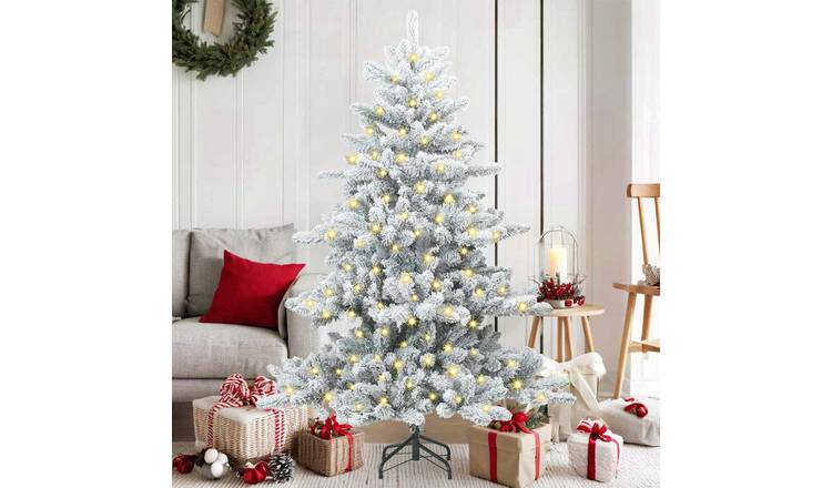 Walplus 150 LED Lights Hinged Christmas Tree Reusable - White - 150 cm