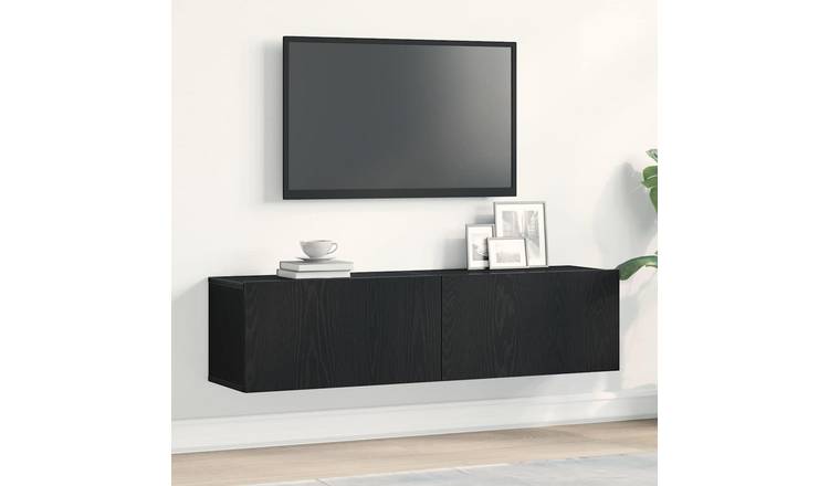 Walplus Engineered Wood TV Cabinet - Dark Oak - 120 x 30 x 30.5 cm