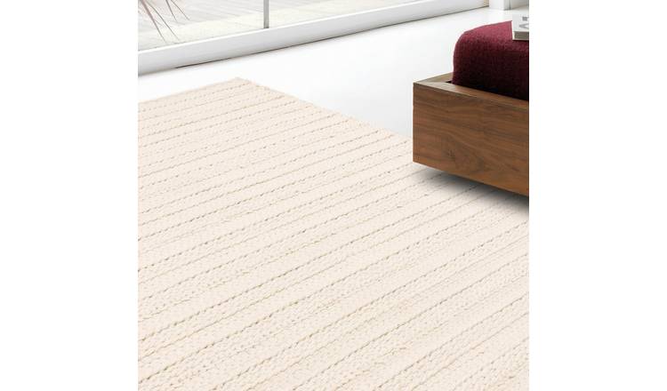 Mega Flooring White Modern Plain Rug - 120 x 170cm