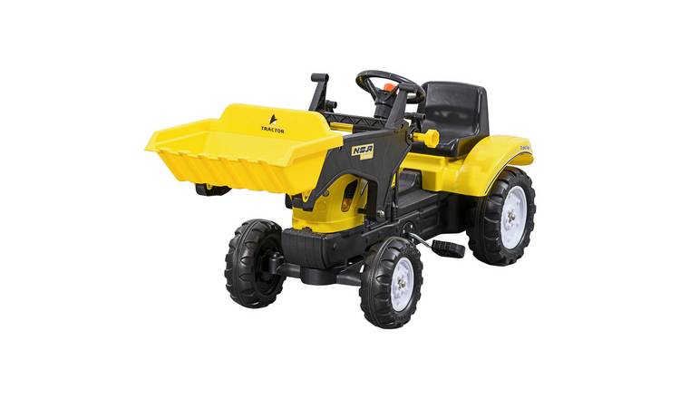 HOMCOM 3 Years and Over Adjustable Bucket Ride On Tractor – Yellow