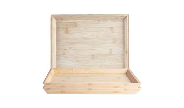 Argon Tableware Bamboo Serving Tray - Pack of 3