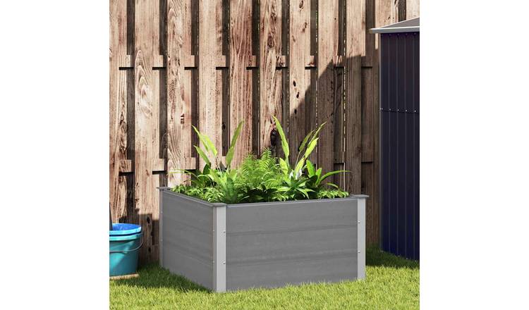 Walplus WPC Raised Garden Bed - Grey - 100 x 100 x 54 cm