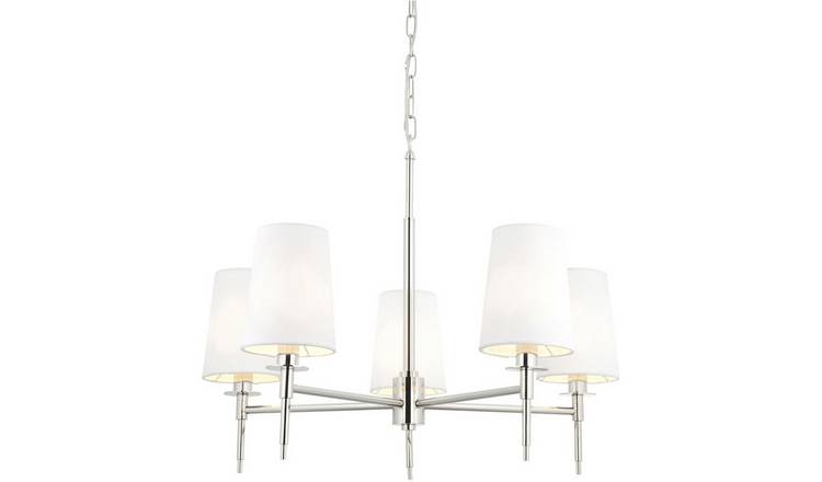 Loops Direct 69cm Diameter Steel LED Pendant Light - Bright Nickel