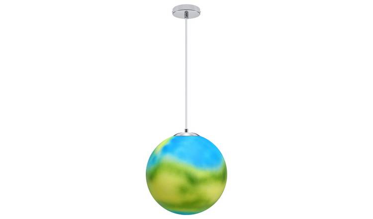 Energy Light Bulbs Earth Globe Ceiling Pendant Light - Blue and Green