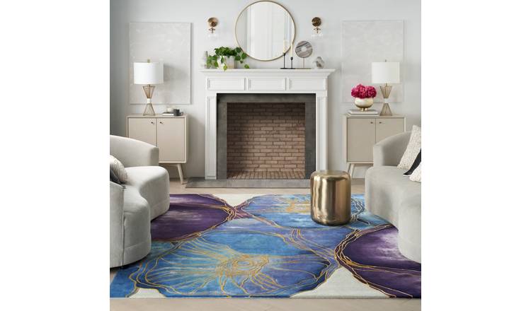 Mega Flooring Blue Handmade Abstract Rug - 114 x 175cm