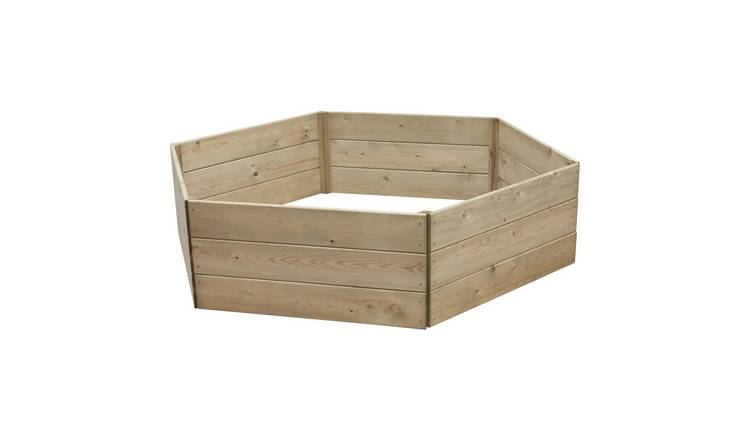 Greena Hexagonal Wooden Raised Bed 45 cm High, 90cm each side