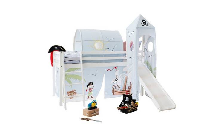 Noa & Nani Moro Midsleeper Cabin Bed With Slide & Pirate Pete Package - White