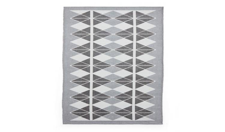 Mega Flooring Grey Modern Geometric Rug - 61 x 120cm