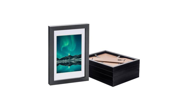 Nicola Spring Photo Frames - A5 with Mount - Set of 5 - Black