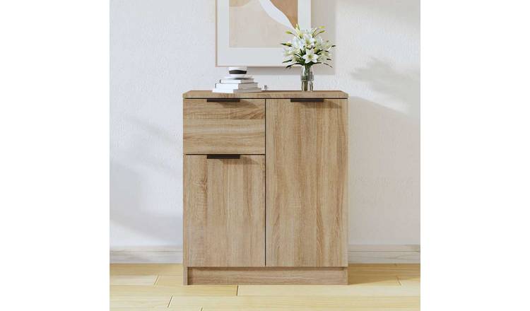 Walplus Engineered Wood 2 Door Sideboard - Sonoma Oak - 60 x 30 x 70 cm