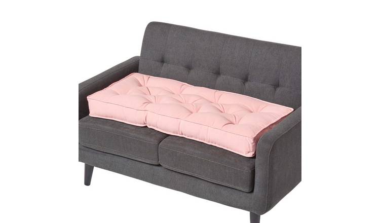 Homescapes Cotton 2 Seater Sofa Booster Cushion - Pink
