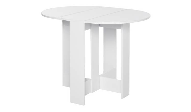 HOMCOM Folding Drop Leaf Dining Table for Kitchen - White