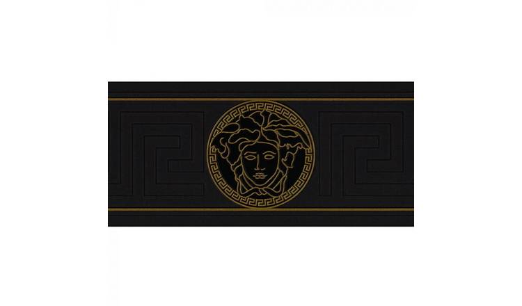 Versace Medusa Wallpaper Border - Black & Gold