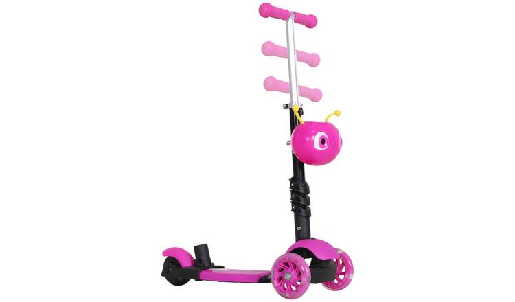HOMCOM 5 in 1 18 Months Plus Adjustable Handlebar Kids Scooter – Pink