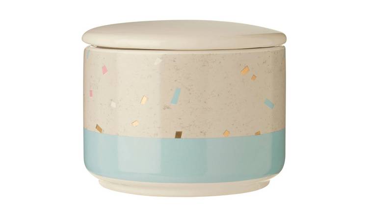 Orsina Lozica Small Fine Earthenware Storage Canister – Grey and Blue