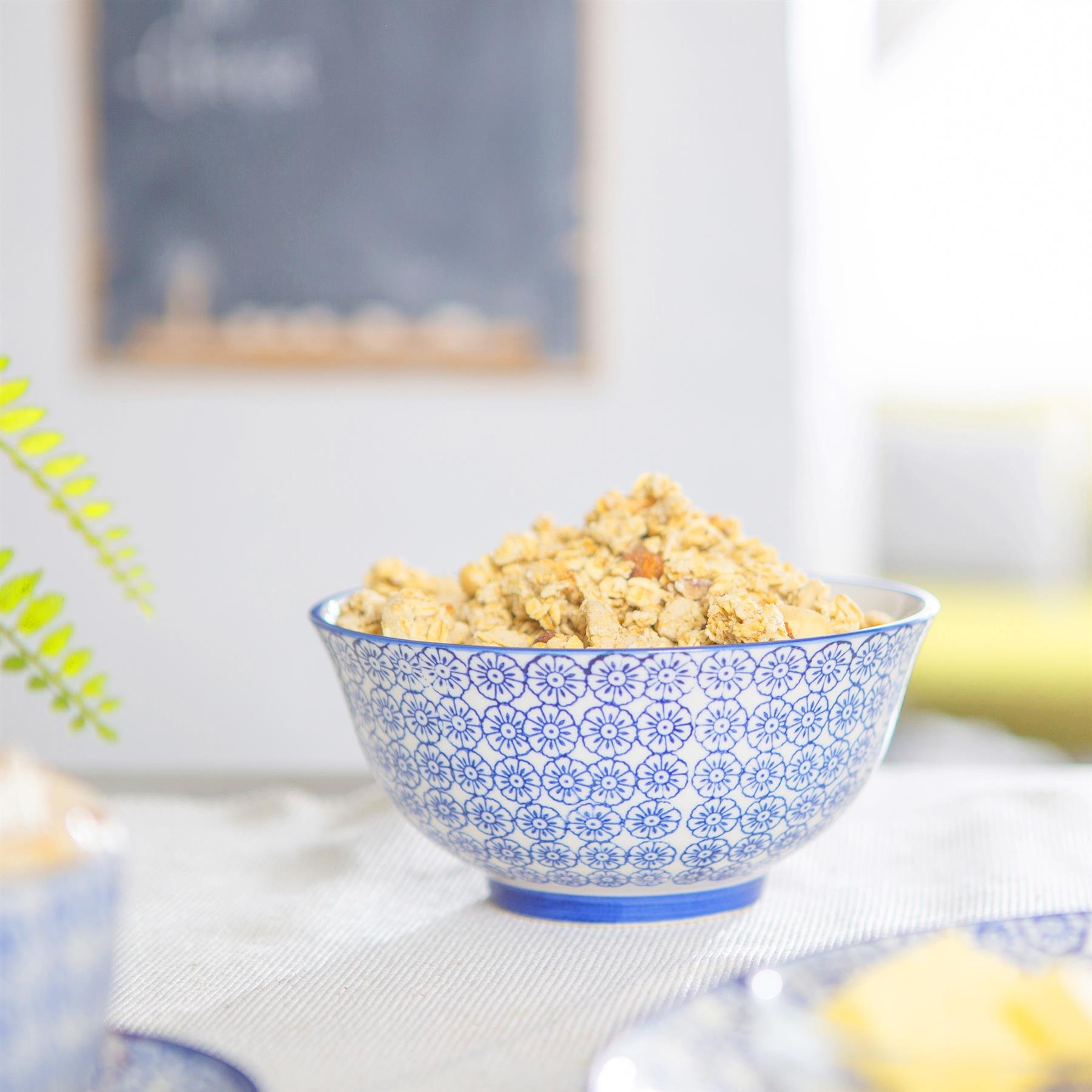 Nicola Spring Hand-Printed Cereal Bowls Pack of 6 - Navy - Image 2
