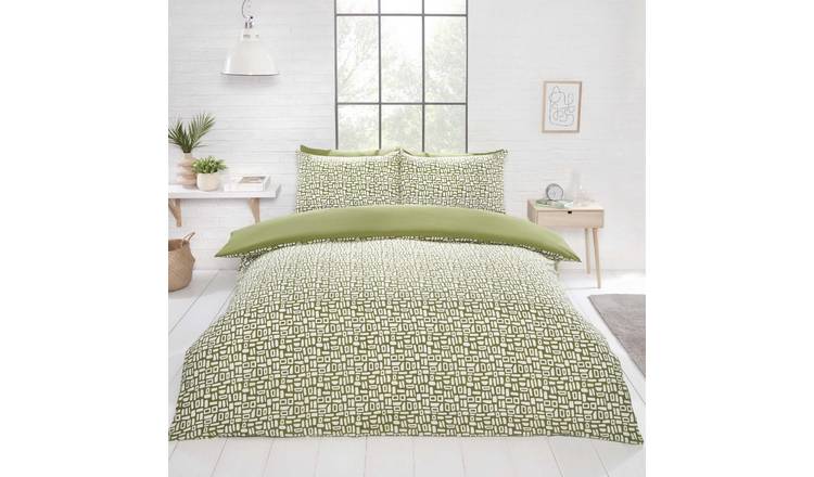 Rapport Pebbles Geo Green Duvet Cover Set - Single