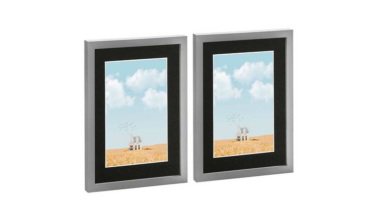 Nicola Spring Photo Frames - 8 x 12" with A5 Mount - Set of 2 - Grey