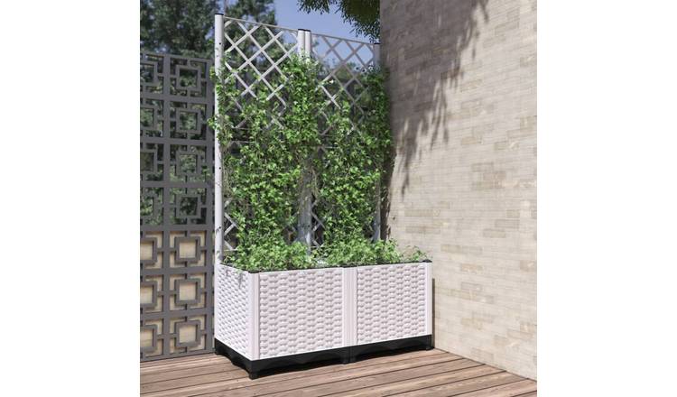 Walplus Polypropylene Garden Planter - White - 80 x 40 x 136 cm
