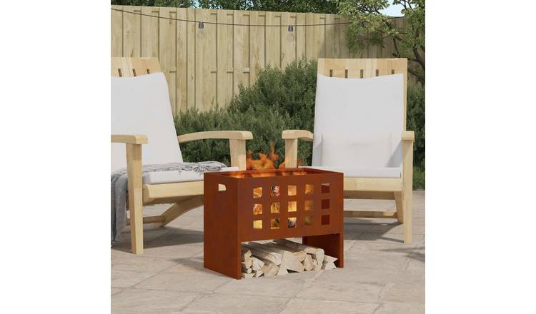 Walplus Steel Fire Pit - Brown - 50 x 30 x 40 cm