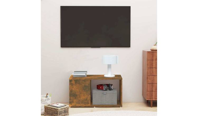Walplus Engineered Wood TV Cabinet - Dark Oak - 60 x 24 x 32 cm