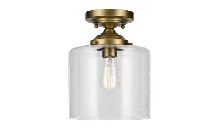 Elstead Kichler Flush Ceiling Light - Natural Brass