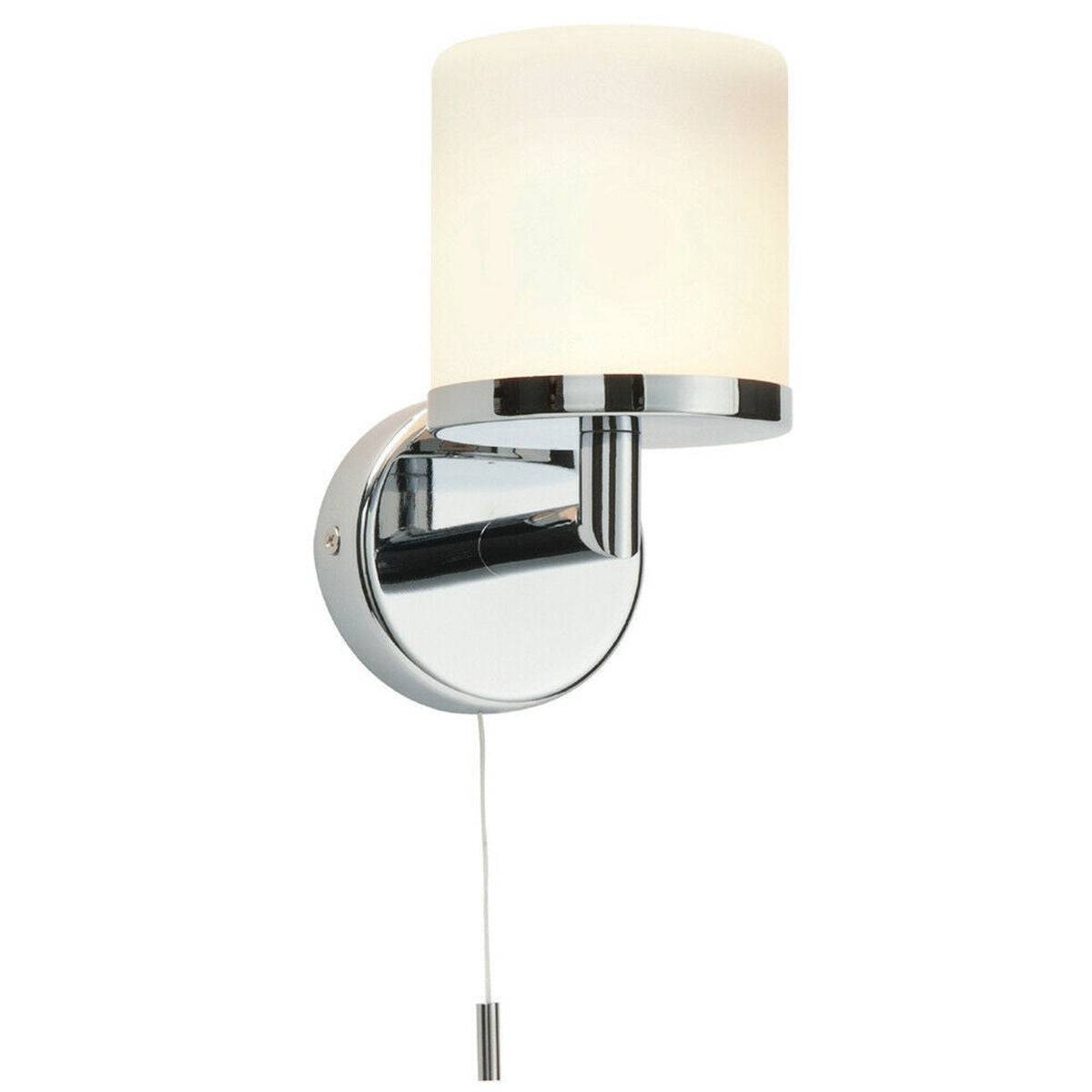 Loops Direct Steel and Glass Wall Light - Chrome and Diffused Glass - Image 1