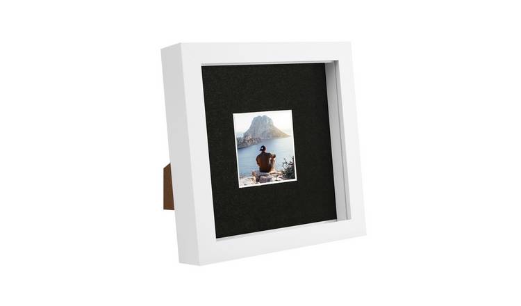 Nicola Spring 3D Box Photo Frame - 6 x 6" with Mount - White