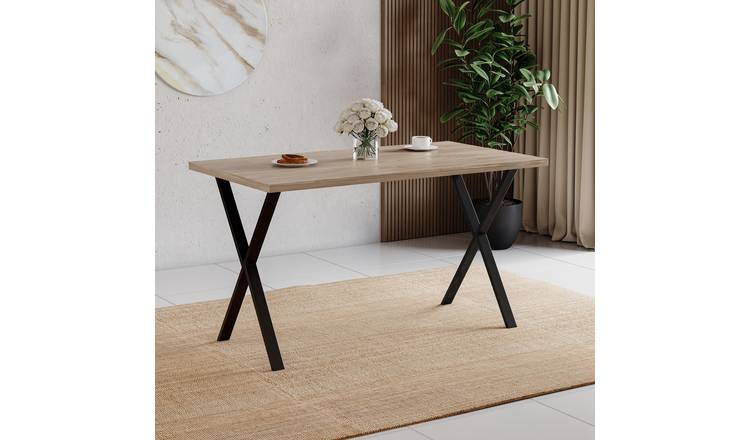 Vida Designs 4 Seater Dining Table With X Shape Legs - Oak
