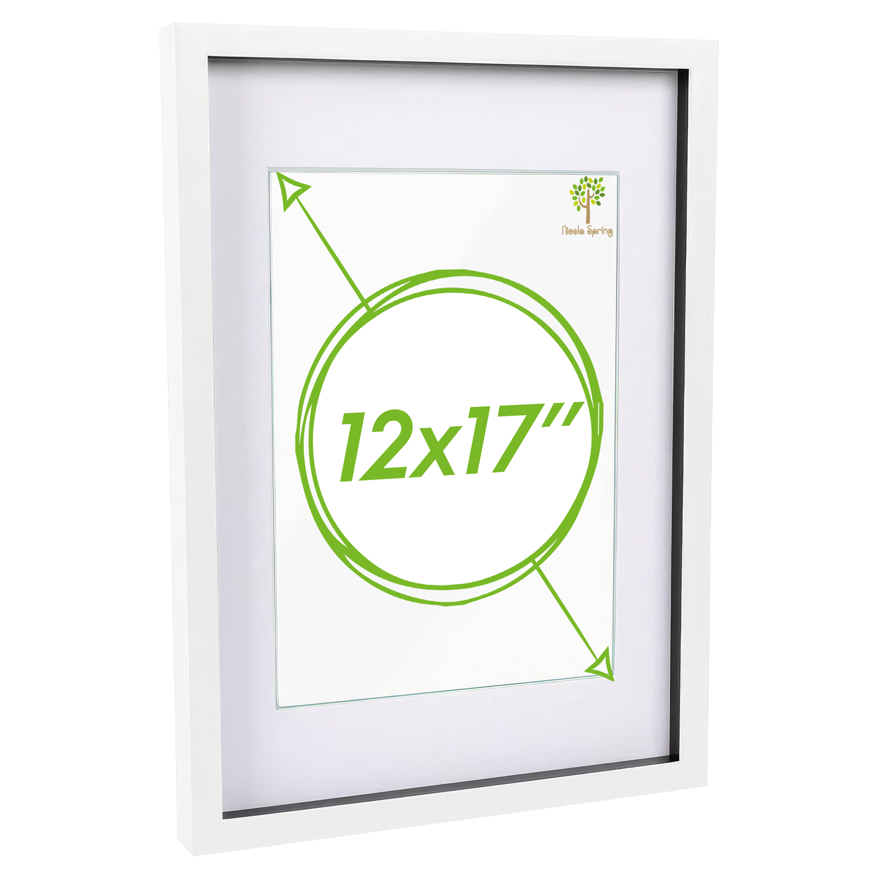 Nicola Spring A3 3D Box Photo Frame with A4 White Mount - White - Image 1