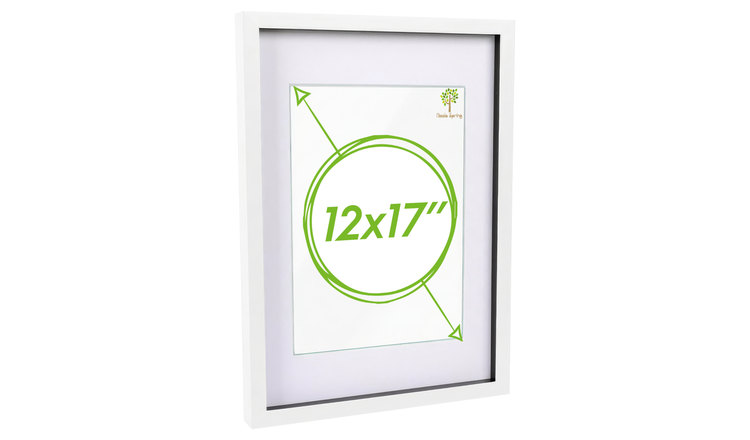 Nicola Spring 3D Box Photo Frame - A3 with Mount - White/White