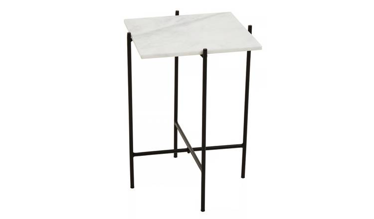 Orsina Marble Side Table - Black and White