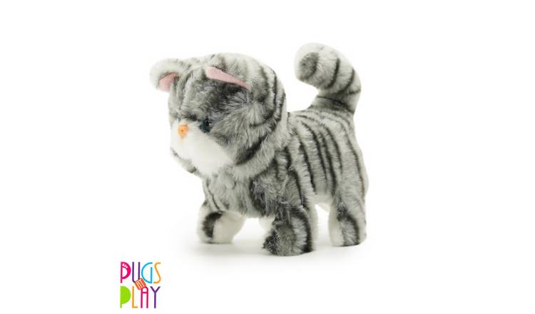 Pugs at Play Furry Friends Interactive Walking Cat Plush Toy - Zoe