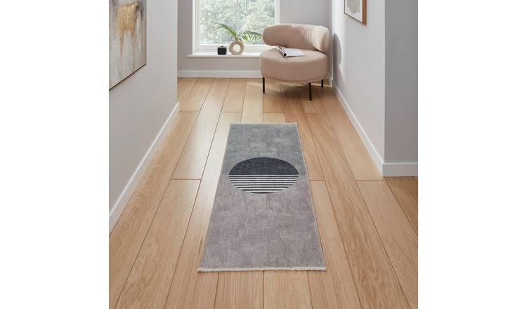Mega Flooring Beige Modern Geometric Rug - 60 x 170cm