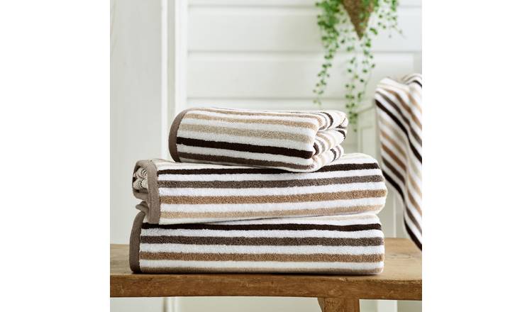Deyongs Bliss Linear Stripe Cotton Hand Towel - Natural