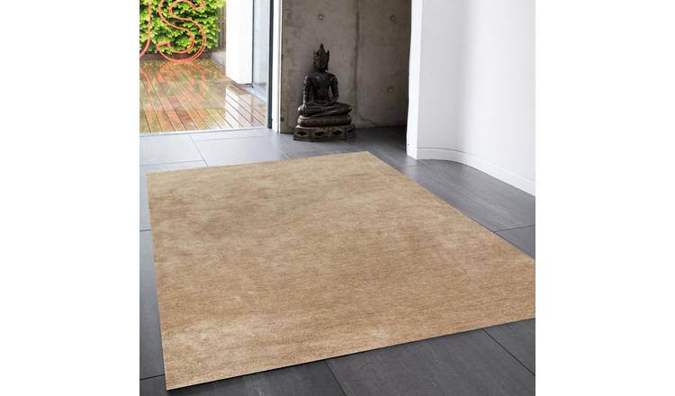 Mega Flooring Beige Modern Plain Rug - 120 x 170cm