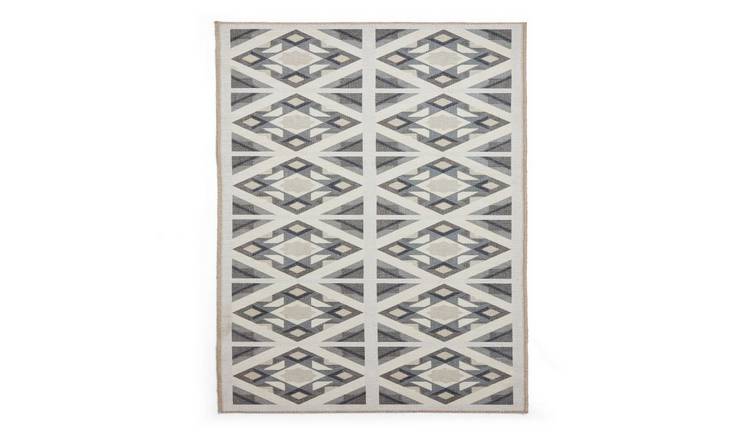 Mega Flooring Grey Modern Geometric Rug - 61 x 120cm