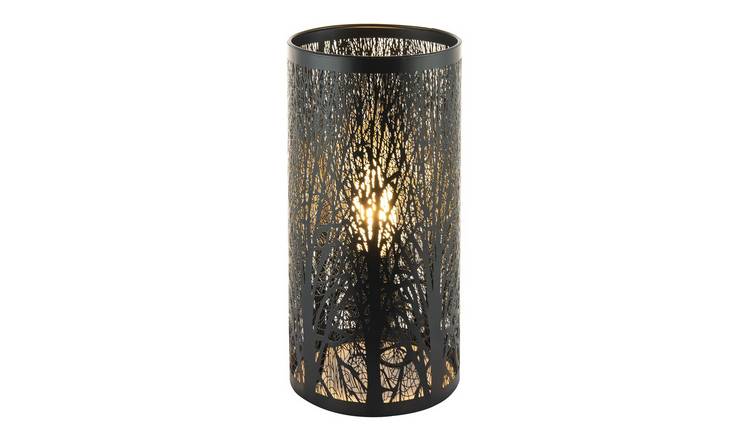 Happy Homewares Matte Black Metal Forest with Cable Switch Table Lamp - 12cm