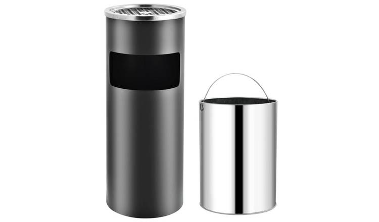 Walplus Steel Ashtray Dustbin Hotel 30 L - Grey - 25 x 61 cm