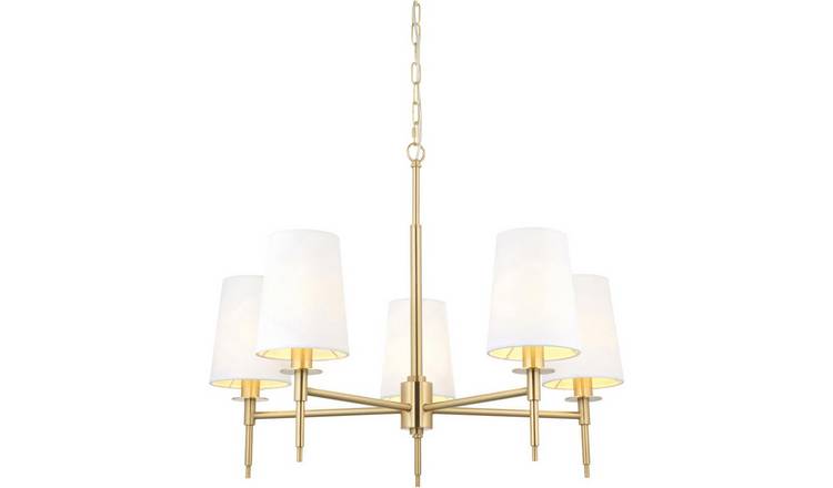 Loops Direct Steel Fabric LED Pendant Light - Satin Brass