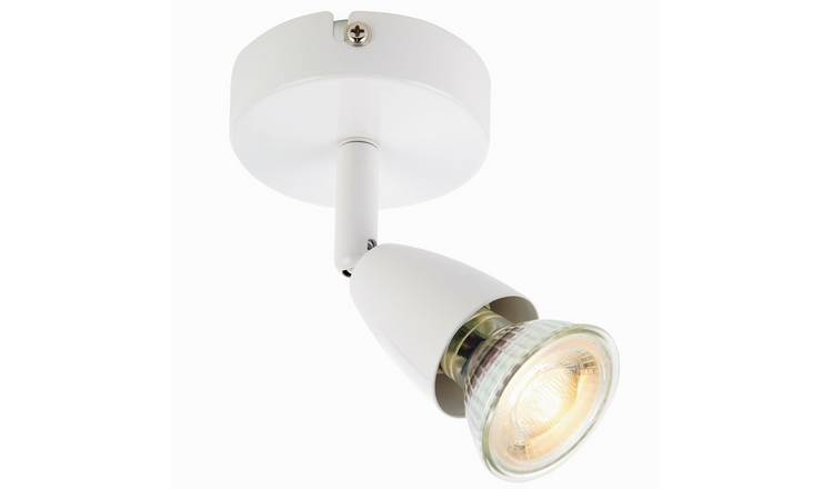 Loops Direct 8cm Diameter Steel Adjustable Ceiling Spotlight - Gloss White