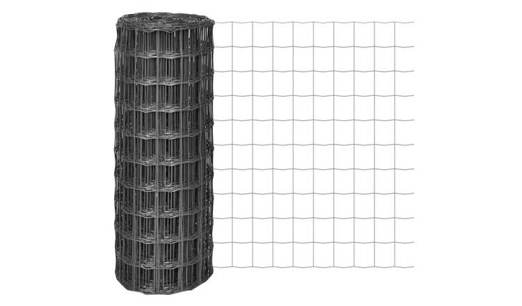 Walplus Pvc-coated Iron Wire Fences - Grey - 2500 x 100 cm