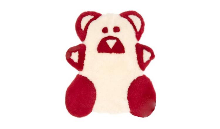 Eastern Counties Leather Sheepskin Teddy Bear Rug - Red