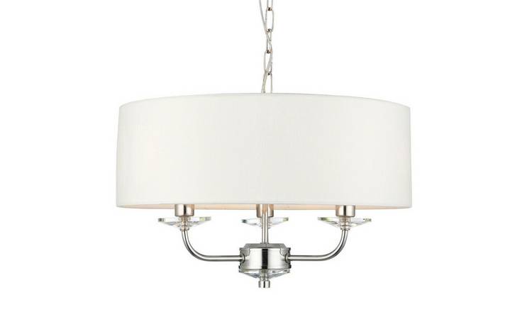 Loops Direct Steel 3-Light Ceiling Pendant - Bright Nickel