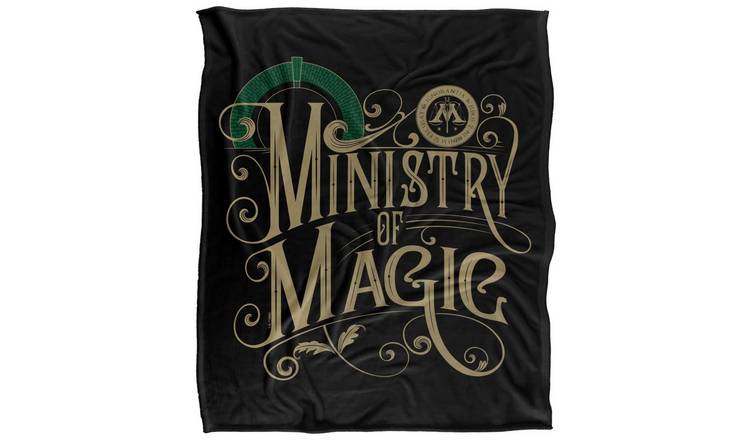 Harry Potter Ministry Of Magic Black Blanket - 152cm x 127cm