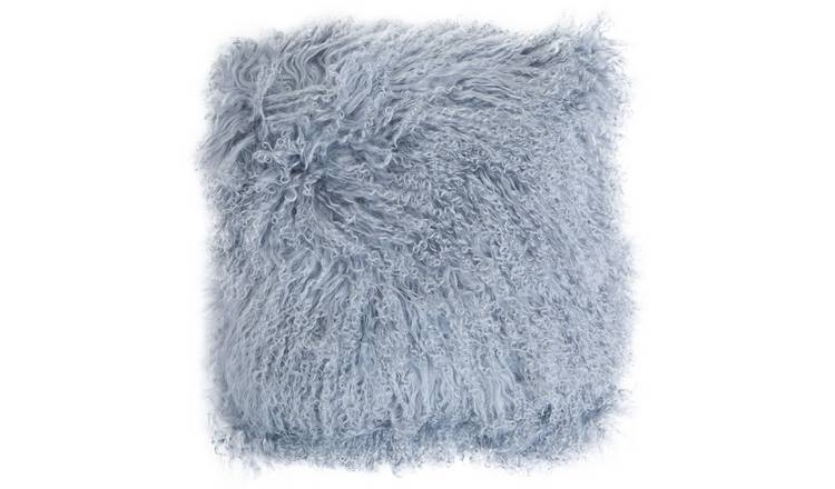 Orsina Bosie Real Mongolian Fur Square Cushion – Grey