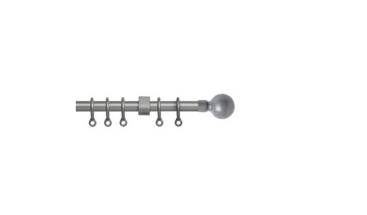 New Edge Blinds 13-16mm Silver Extendable Ball Curtain Pole - 150cm - 280cm