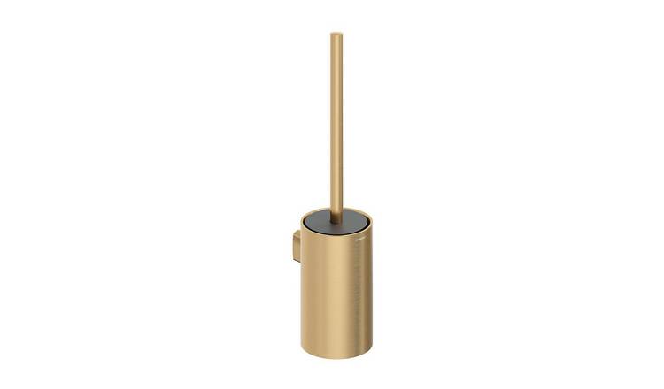 Cosmic Architect Toilet Brush & Holder - Brushed Gold Pvd
