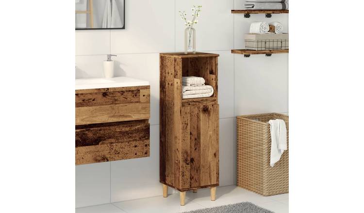 Walplus Engineered Wood Bathroom Cabinet - Old Wood - 30 x 30 x 100 cm